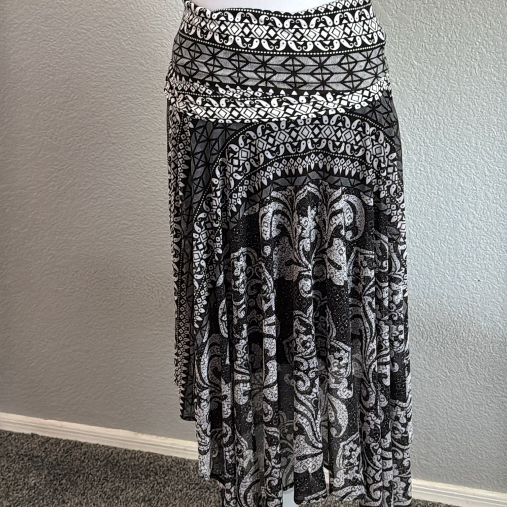 INC Intl’ Concepts Black/White Asymmetrical convertible dress/skirt Maxi Skirt - Picture 5 of 6